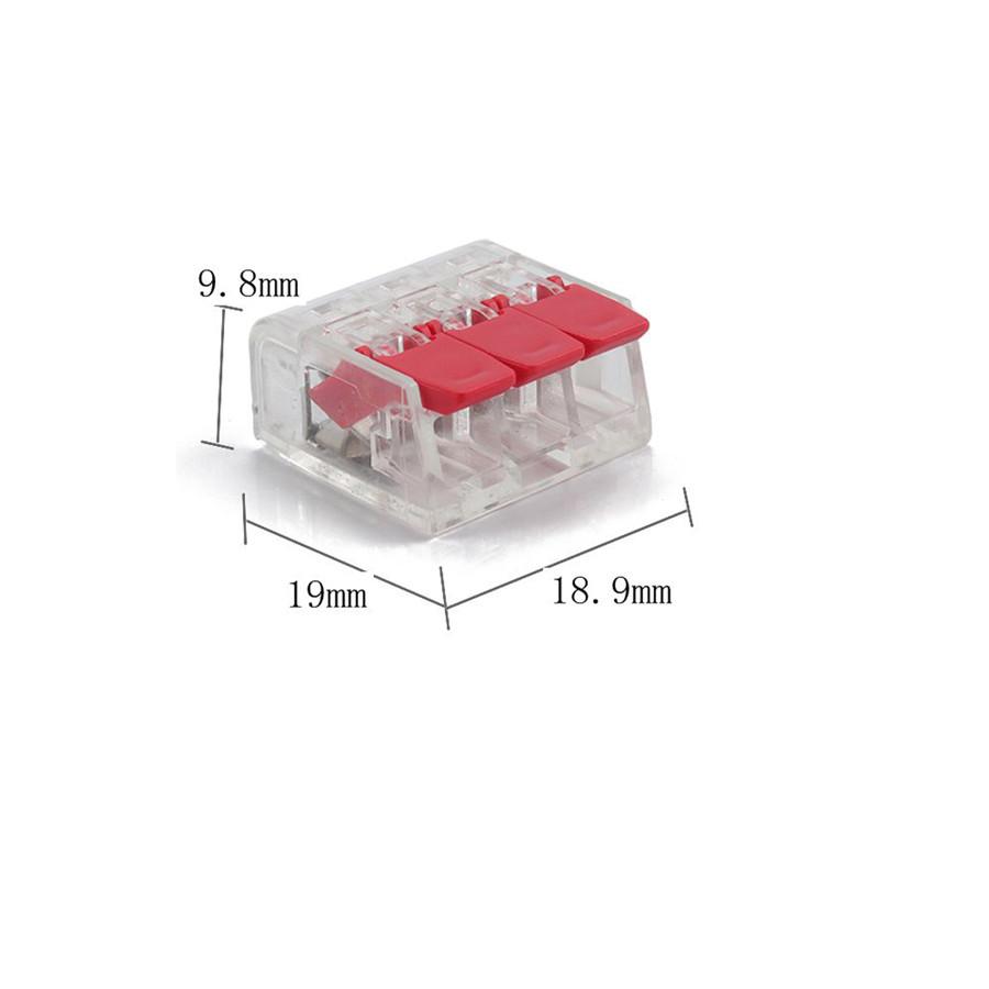 60Pcs 3 Holes 221-413 Wire Connector Push-In Terminal