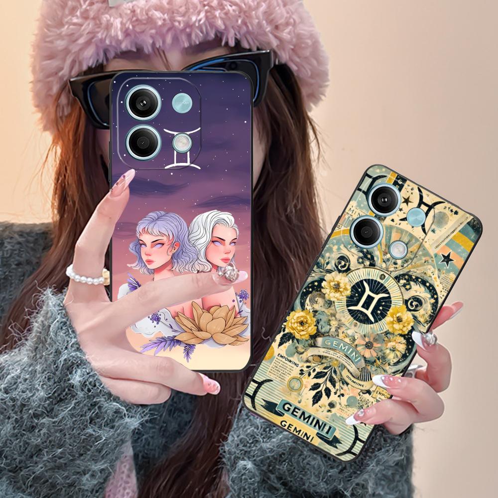 Zodiac Sign Gemini Mobile Phone Case for POCO F7 F6 F5 F4 F3 F2 Pro GT C75 C71 C65 C61 C40 Pro Ultra Colorful Printing Cover