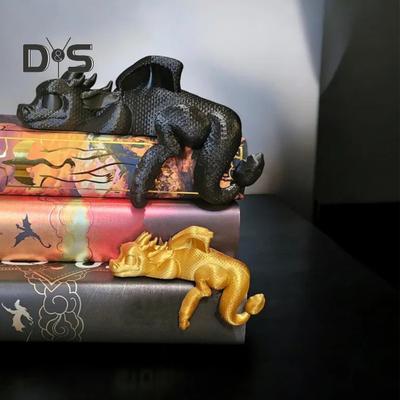 Decorazione per libreria a forma di drago addormentato, statuina di drago stampata in 3D, angolo per libri, decorazione per scaffale a forma di drago addormentato per amanti dei libri e appassionati di fantasy