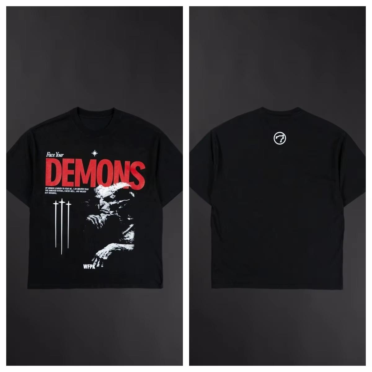 2026 new New Face Em Graphic TShirt Face Your Demons GYM Daily Fitness Can Wear Cotton Tshirt To Absorb Sweat and Breathe M