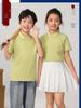 U105 Kids' High Flexibility Antibacterial Snap Button Stripe Collar Short Sleeve Polo Shirt, European/Asian Size 10A.