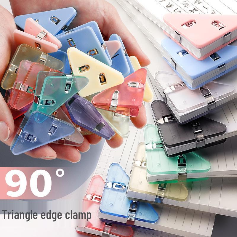 Transparent Triangle Corner Clip for Student File Organization and Storage