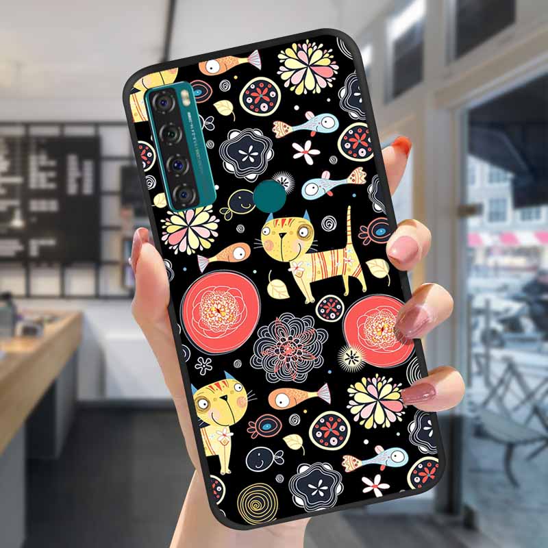 For TCL 20S Cases 20L 20se 20L+ 3D Relief Floral Silicone Emboss Covers For TCL 20S Back Cases Protective Coques Fundas TCL 20SE