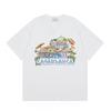 Men Women Streetwear Short Sleeve T-Shirt With Geometric Letter Print Loose Fit Cotton Tee Casual