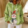 Women's Loose Comfortable Casual Fashion V-Neck Christmas Print Long Sleeve Hoodie
