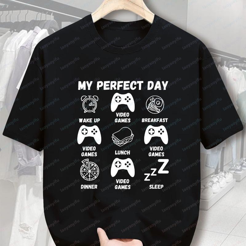 Casual Style Summer Shortsleev GamerS Ideal Day Graphic TShirt Relaxed Stylish Otaku Simple Printed Tops Ropa Hombre Unisex Tee