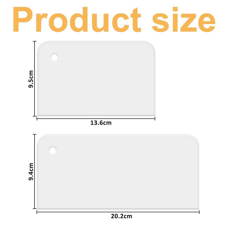 2Pcs Cake Scraper Set Cake Decorating Tools Plastic Cake Smoother Scraper Kit Pastry Cream Butter Scraper Tools DIY Baking Tool