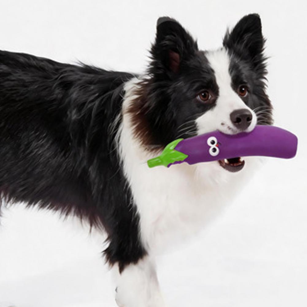Lustige Karotte Bittermelone Haustierspielzeug Realistisches Obst Gemüse Hundekauspielzeug Quietschendes Latex Zahneinlage Spielzeug für Welpen für Kleine