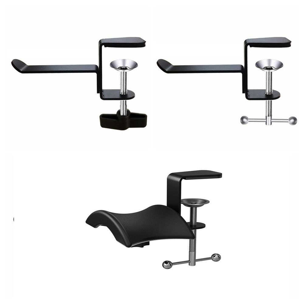 Anti-Scratch Cushion Headset Hanger Metal Desktop Earphone Holder Office Computer Desk
