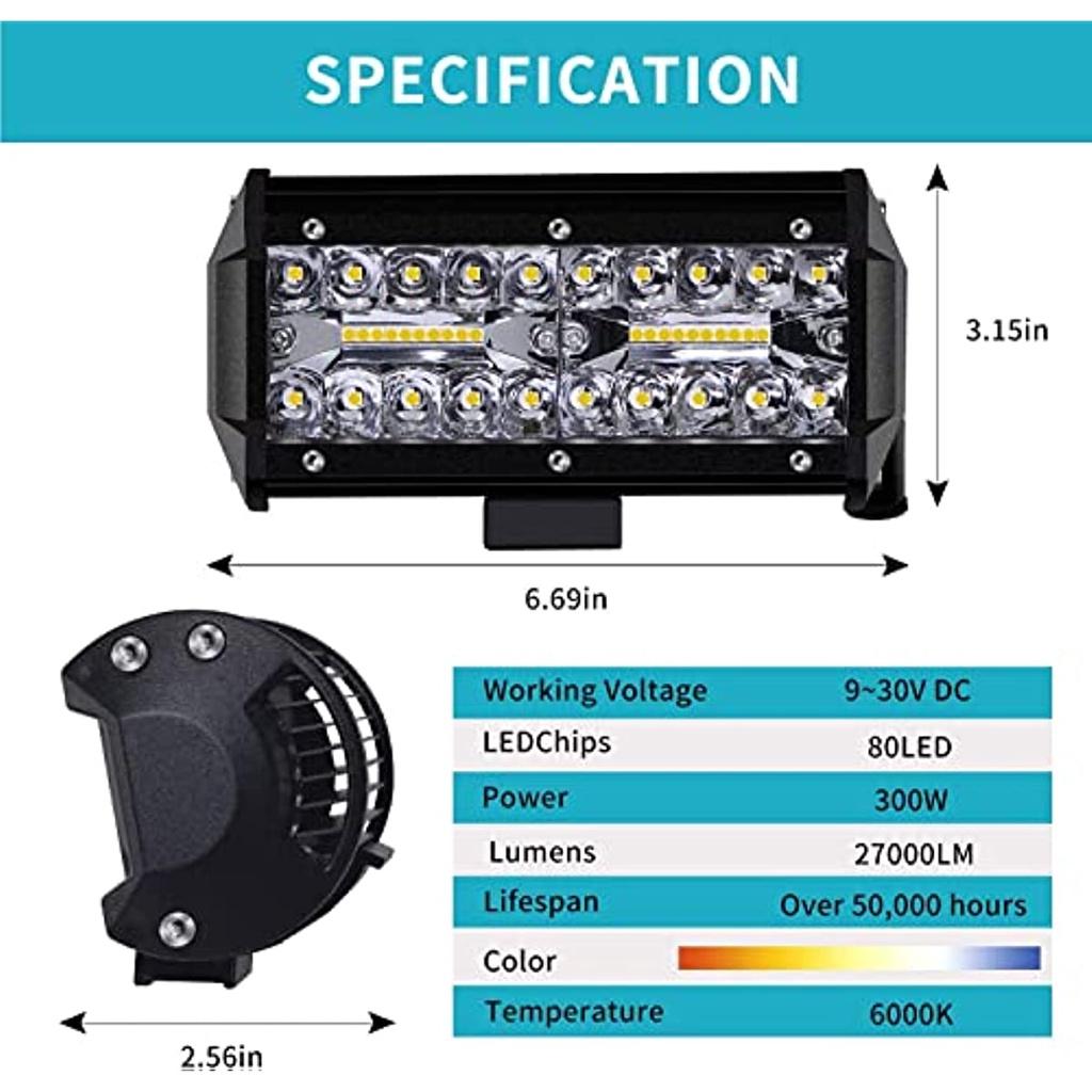Led Work Light 7 Inch 240 W Cree Led Additional Headlight 12 V 27 000 Lm Car Headlight Offroad Floodlight Waterproof Ip67 Work Light (Pack Of 2)