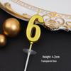 Gold Number 6 Birthday Candles - Pack of 20