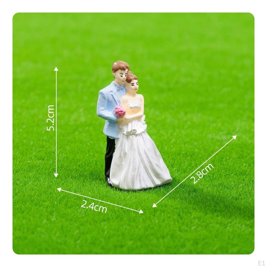 Bride and Groom Figurine Romantic Miniature Couple Figure Mini with for