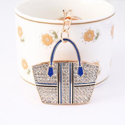Yousheng Tote Charm Keychain Rhinestone Enamel Tote Bag Charm with Key Ring Sparkly Handbag Keychain Purse Charm Gift for Women Girls Friends