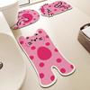 Cartoon Puppy Bathroom Floor Mat Three-Piece Set, Absorbent Non-Slip Mat, Diatom Mud Toilet, Dirt-Resistant And Wear-Resistant Toilet U-Shaped Mat