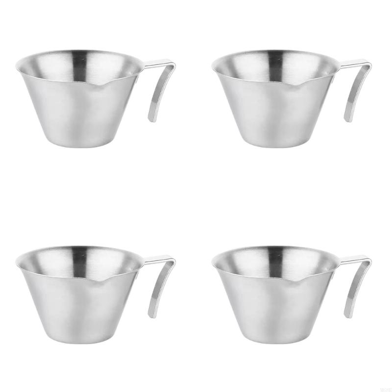 4Pcs Stainless Steels Espresso Coffee Extraction Cup with Graduated Measuring Cup Practical Ounces Cup Coffee Accessories M68E