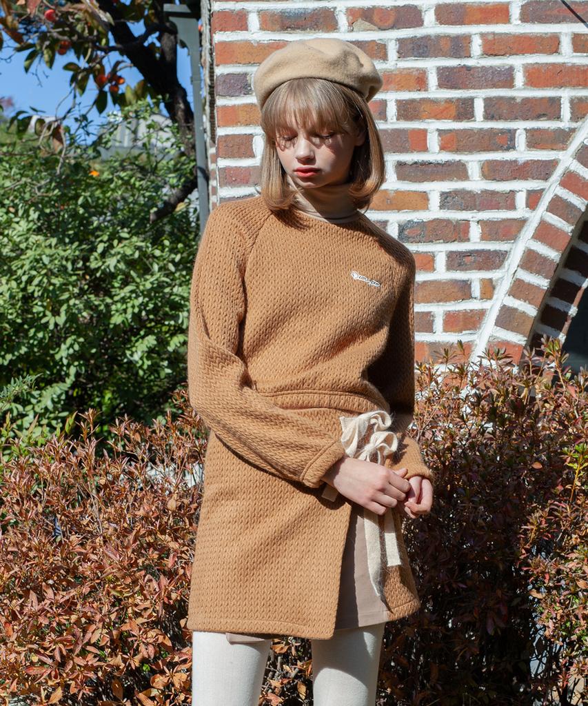 DEAR,PEER Cable Knit Set Brown