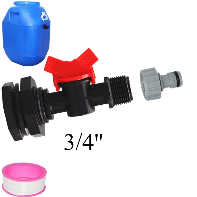 PVC Bulkhead Fitting Water Tank Replacement Spigot Drainage Faucet Connector for Rain Barrels Aquariums Ponds