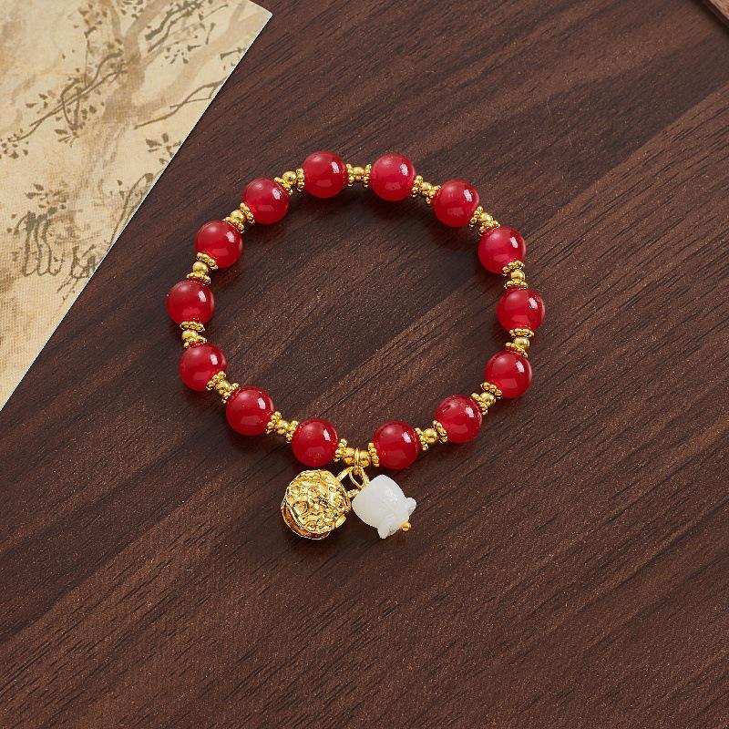 Charming Pink Crystal Floral Bracelet - Court Style Dream Gift for Girlfriend