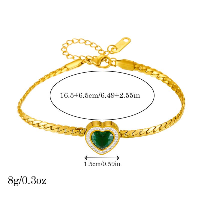 

Ожерелье с подвеской в виде изумрудно-зеленой змеиной кости - комплект для женщин из титановой стали