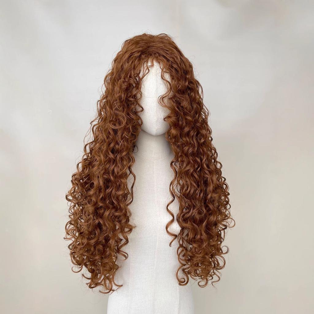 Ashely Long Curly Hair Pink Wig for Women 26inch Cute Heat Resistant Friendly Cosplay Wig Headband Synthetic Wigs for Daily Use