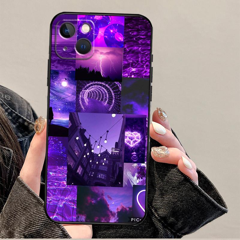 Purple Aesthetic Phone Case For iPhone 17 Pro Max 11 14 15 16 Pro Max 12 13 mini 16 Plus 16e 17 Air Cover