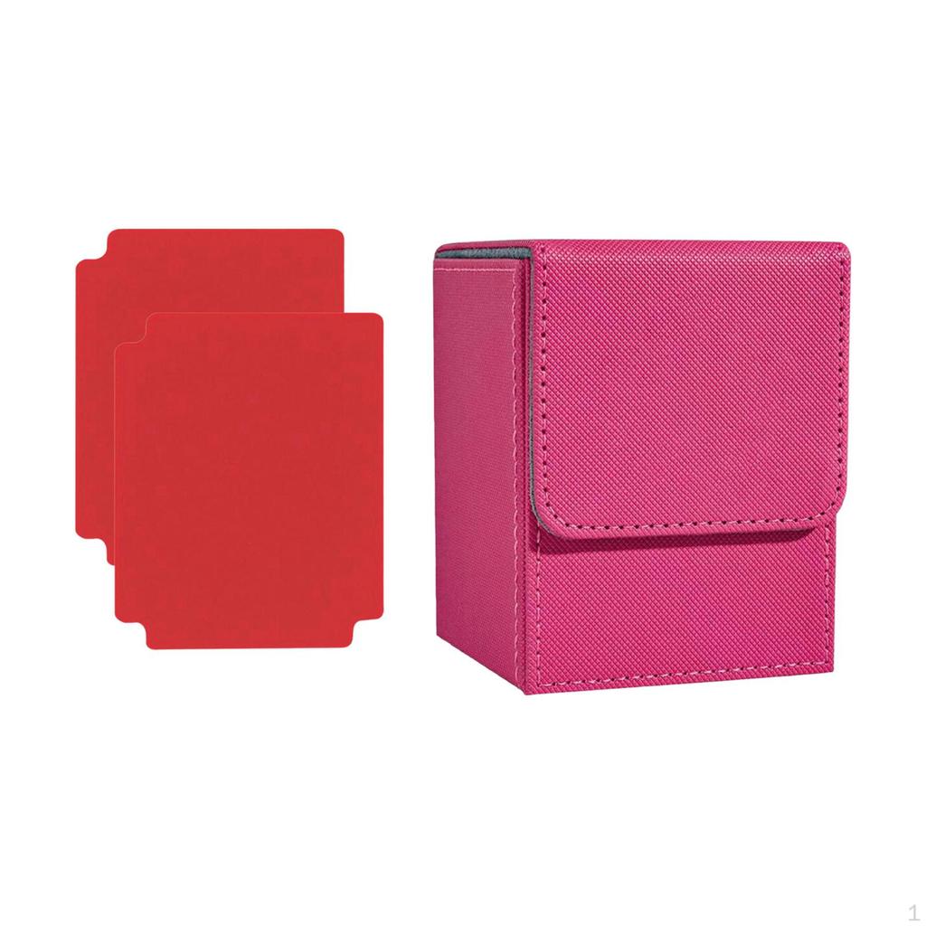 Card Deck Box Large Gathering PU Leather with Dividers Storage