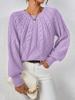 Women's Round Neck Cable Knit Sweater - Long Sleeve, Solid Color, Autumn Winter Versatile Pullover.