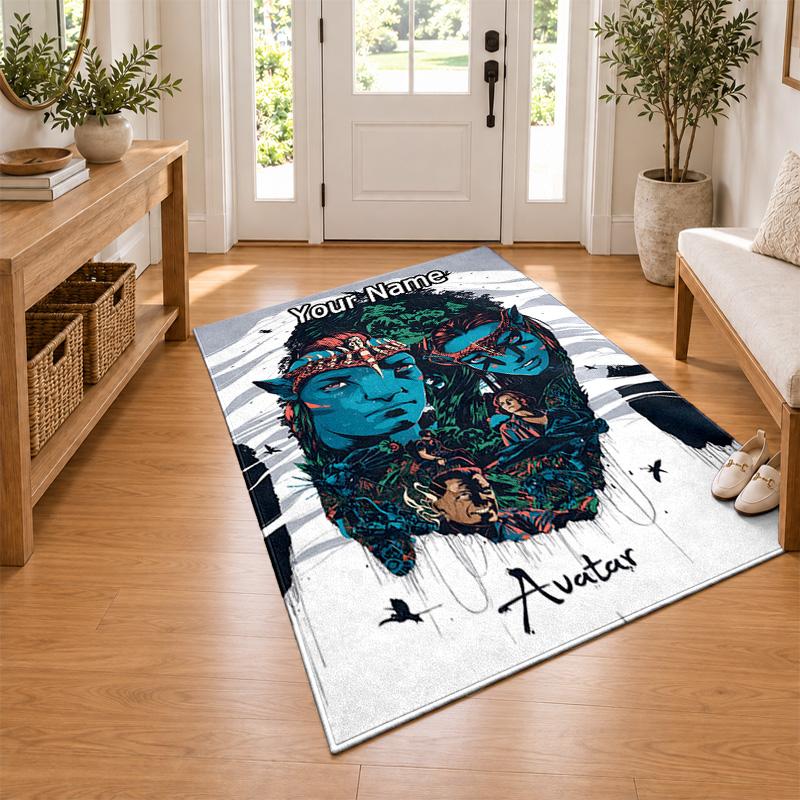 Avatar Custom Name Personalized Rug Non‑Slip Doormat Floor Carpet Housewarming Birthday Gift for Family Friends
