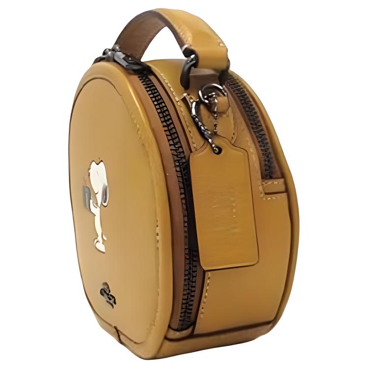 New COACH Peanuts Snoopy Collaboration Dempsey Cow Leather Handbag, Shoulder Bag, Crossbody Bag Small Women's Earth Yellow CF290-QBRQD