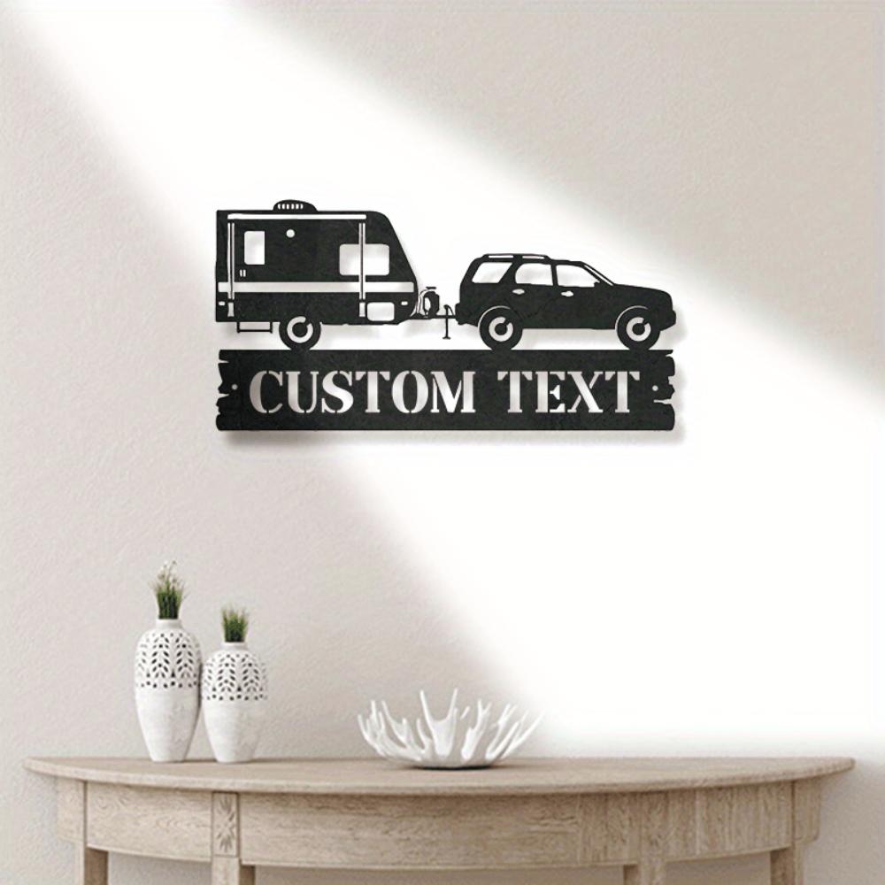 Unique Custom Camper Van Forest Camping Metal Plaque Wall Decor Home Office Bar Kitchen