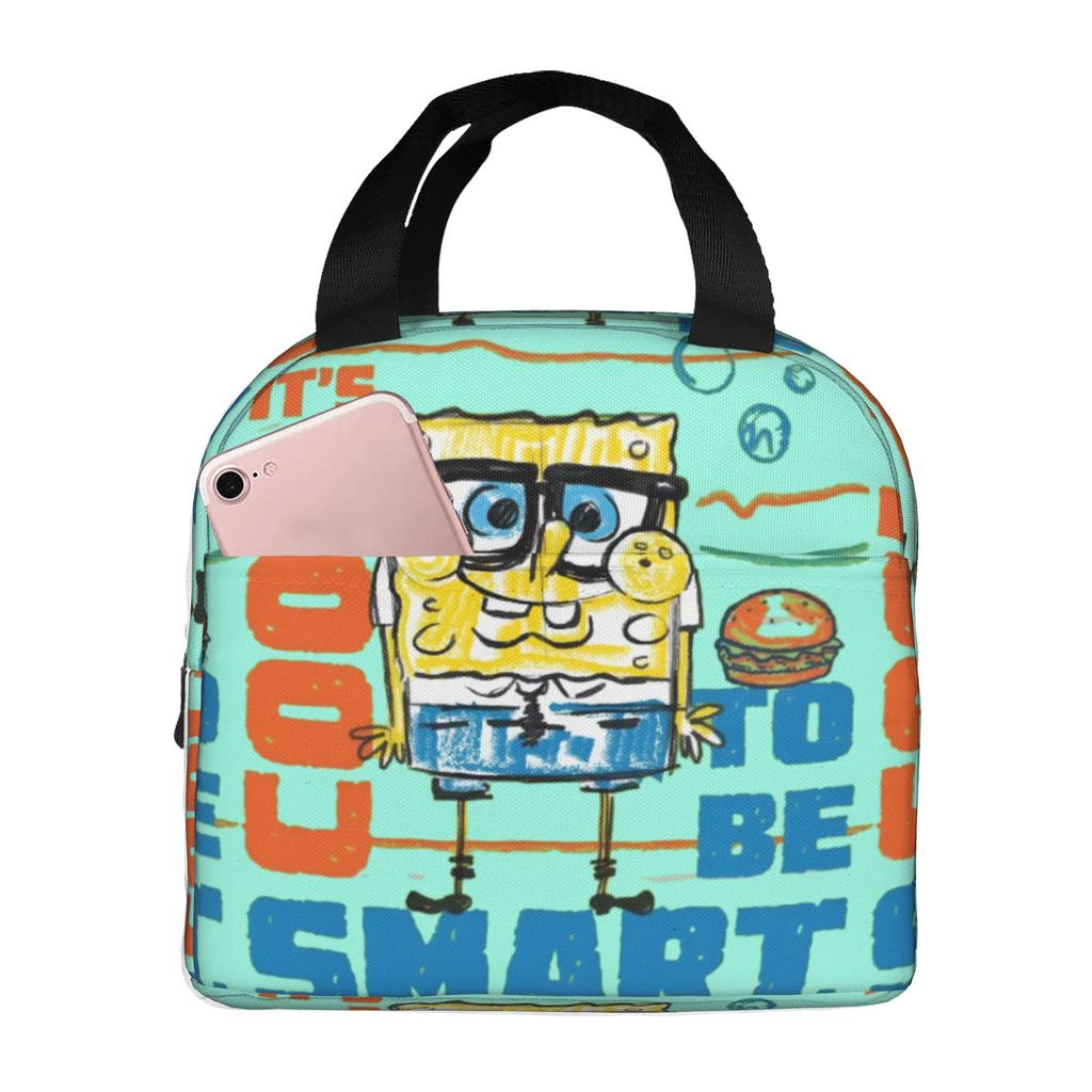 Custom S-Sponges Anime Bobes Thermal Insulated Lunch Bags Women Men Cartoon Resuable Lunch Container for School Office Food Box