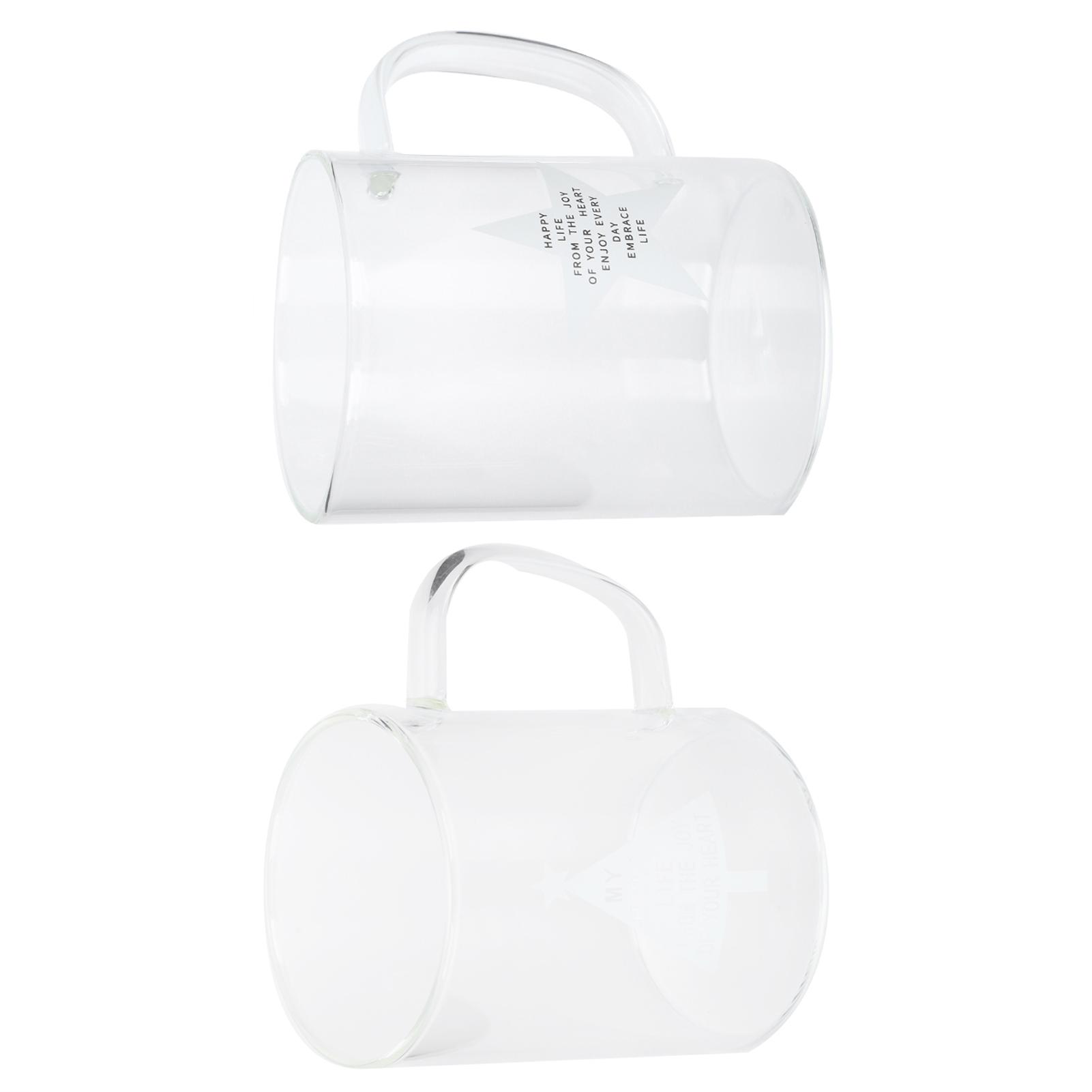 Coffee Cup Lightweight Transparent Washable 350ML Coffee Mug High Borosilicate Glass Portable Coffee for Cappuccino Tea five-pointed star