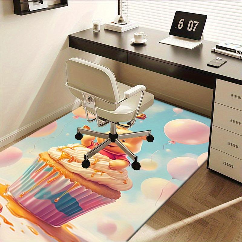 1pcWinnie the Pooh Cupcake Balloons Honey Office Carpet Under Chair Rug Gift Home Decoration Mat for Room Decorative Area Rugs Non
