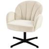 Swivel Lounge Chair, Velvet Accent Chair, Shell Backrest, Beige