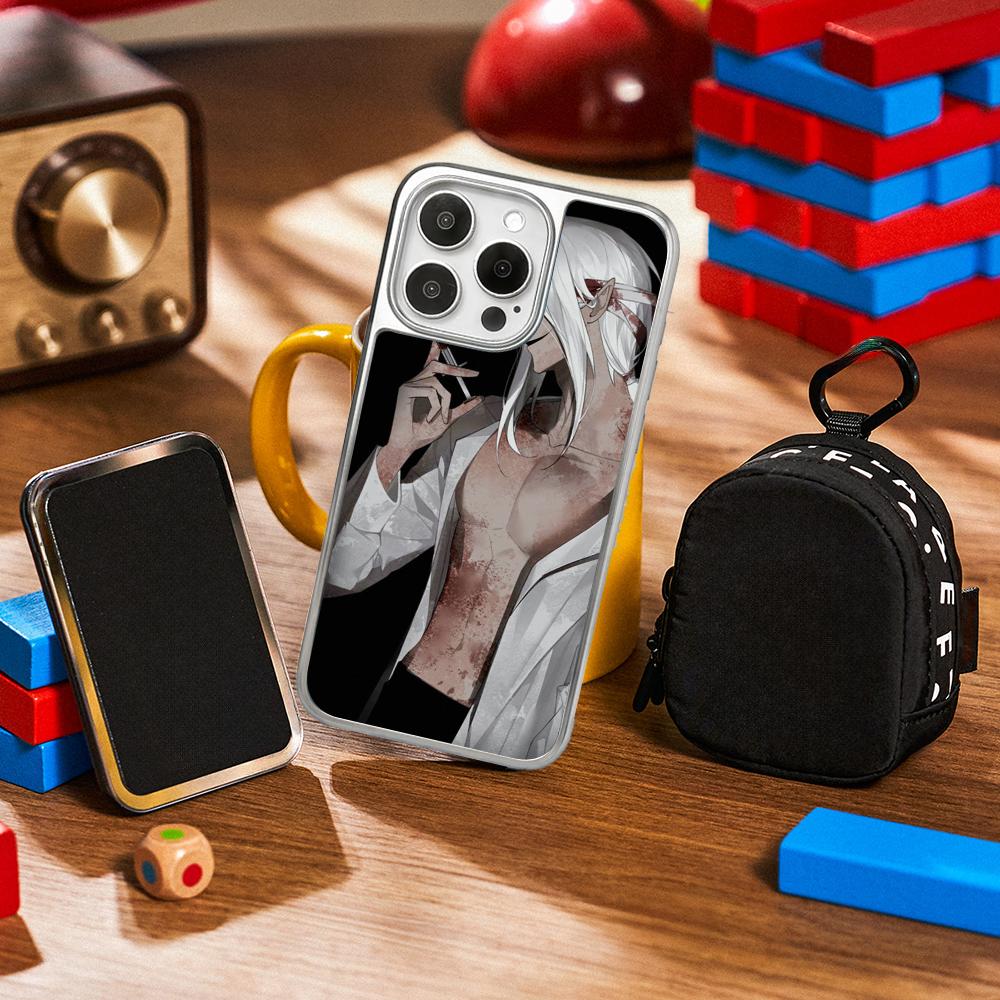Mr Sil-vair super cool man design Phone Case for iPhone 16 15 14 13 12 11 Pro Max Sheepskin Silver-edged protective case iPhone12ProMax