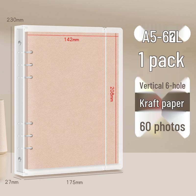 Multi-Size DIY Photo Album Binder with Black Card Pages