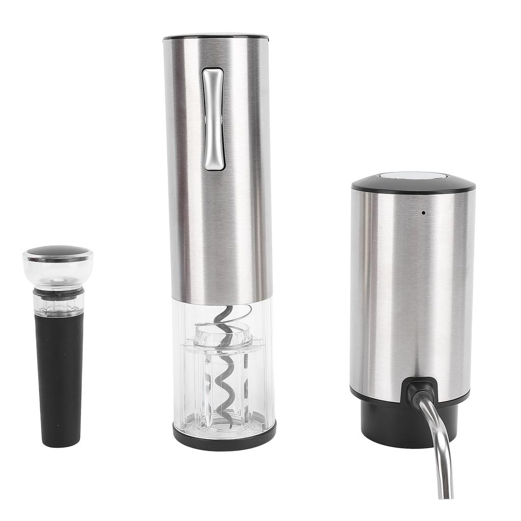 Elektrischer Weindispenser Belüfter und Korkenzieher Set Vakuumstopfen Folienschneider Weinausgießer USB