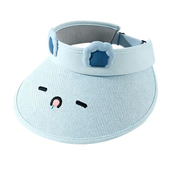 Children Sun Hat, Adjustable Elastic Headband Summer Hat, Breathable Hollow-Top Design Kids Hat, Foldable Bunny Ears Cartoon Print Outdoor Hat