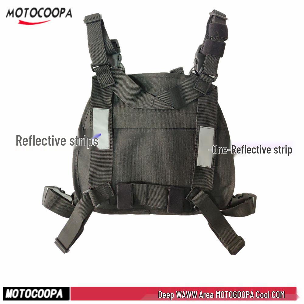 Black Multifunctional Double Shoulder Walkie-Talkie Chest Bag for Outdoor Sports
