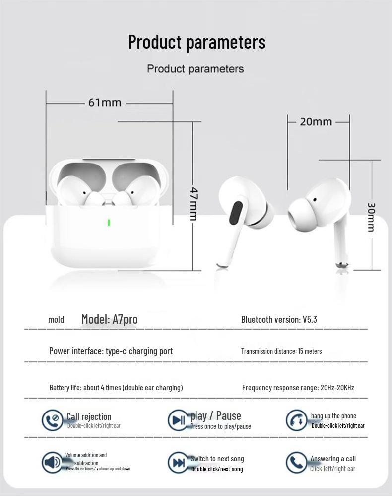 2024 Best-Selling Y Series Wireless Bluetooth Earbuds with Extended Battery Life for Gaming