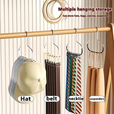 4 ganchos redondos metálicos antideslizantes multifuncionales, ideales para secar ropa interior, corbatas, camisetas sin mangas, bufandas y cinturones en baños y dormitorios.