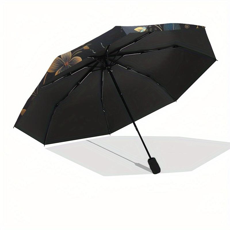 Golden Bee & Floral Mandala  DecorUmbrella, Portable 3-Fold Compact Umbrella,Christmas Gift ES578