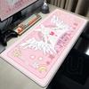 Kawaii Pink Deskmat Anime Card Captor Sakura Mousepad Xxl Office Carpet Large Gaming Accessories Laptop Computer Rubber Mice Pad