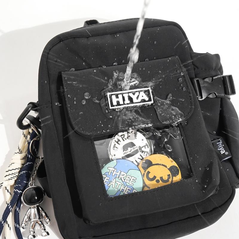 Unisex Nylon Crossbody Bag Multi Pocket Casual Shoulder Handbag for Travel Work