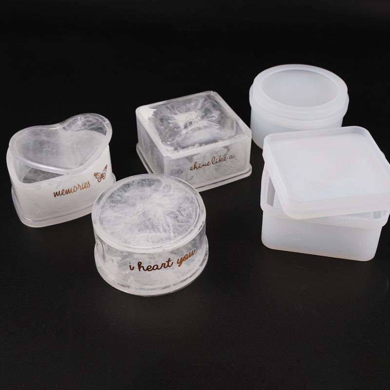 Heart and Round Silicone Mold for DIY Crystal Resin Storage Box