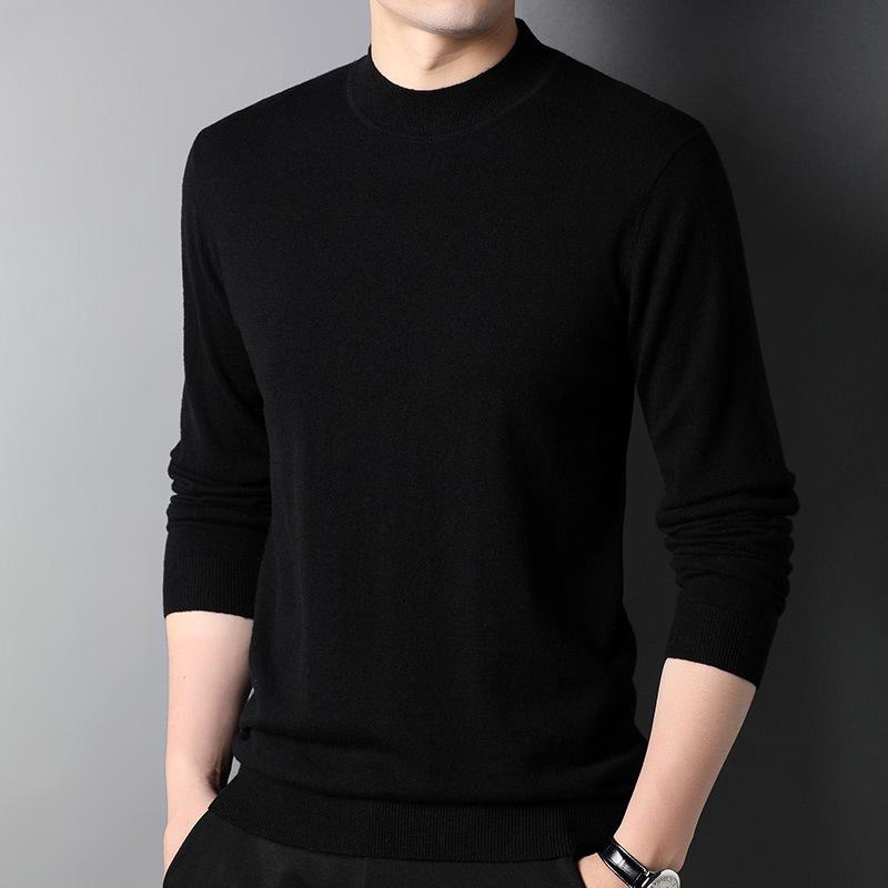 Halbrollkragenpullover für Herren aus 100 % reiner Wolle – Herbst-/Winterkollektion 2024