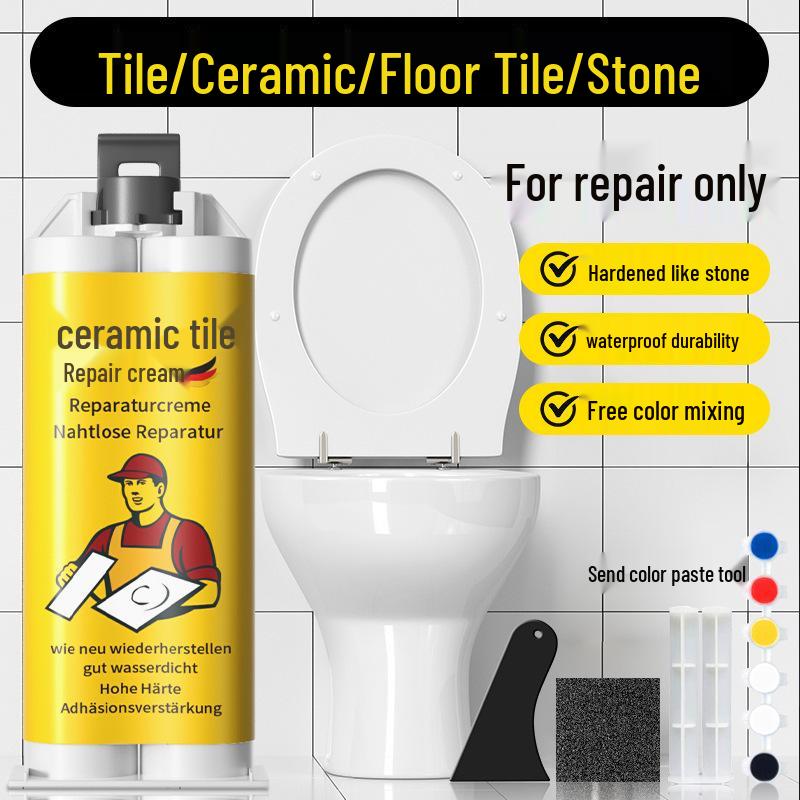 Tile Repair Paste: Seamless, Waterproof Glaze for Floors - Fills Cracks, Holes, and Gaps with Perfect Color Match