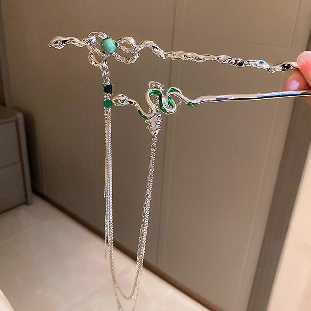 Zarte schlangenförmige Haarnadel im chinesischen Stil, Haarstab, Legierung, Haarnadel, Stäbchen, Chignon-Nadeln für Haar-Styling-Zubehör