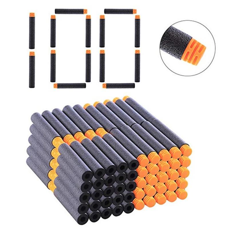 

100PCS Black Soft EVA Toy Gun Bullets 7.2cm*1.3cm Refill Darts for Series Blasters Xmas Kid Children Gift (New Arrival)