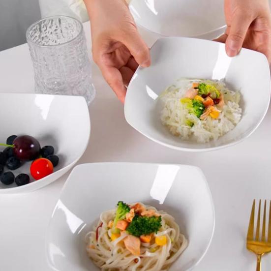 Čtvercová miska na salát 6,77 palce Japonská miska na polévku s nudlemi Lehká Mísa na ramen vhodná do mikrovlnné trouby a myčky nádobí pro domácí kuchyni Restaurace